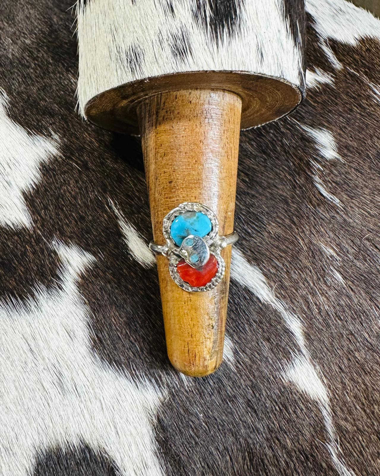 Effie C Kingman &Coral Ring *Native