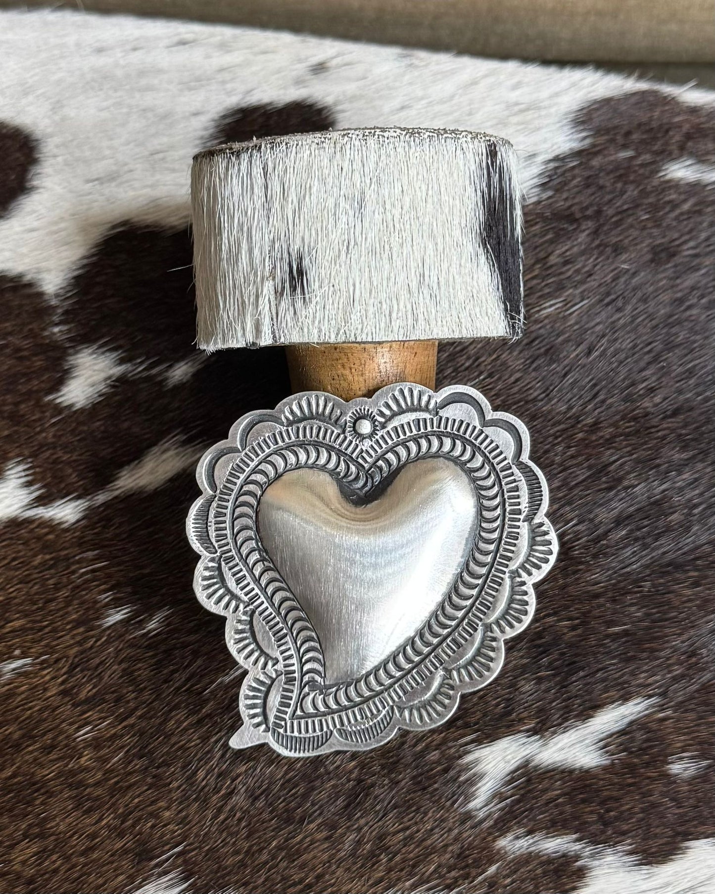 L. Tahe Adj Sterling Heart Ring *Native