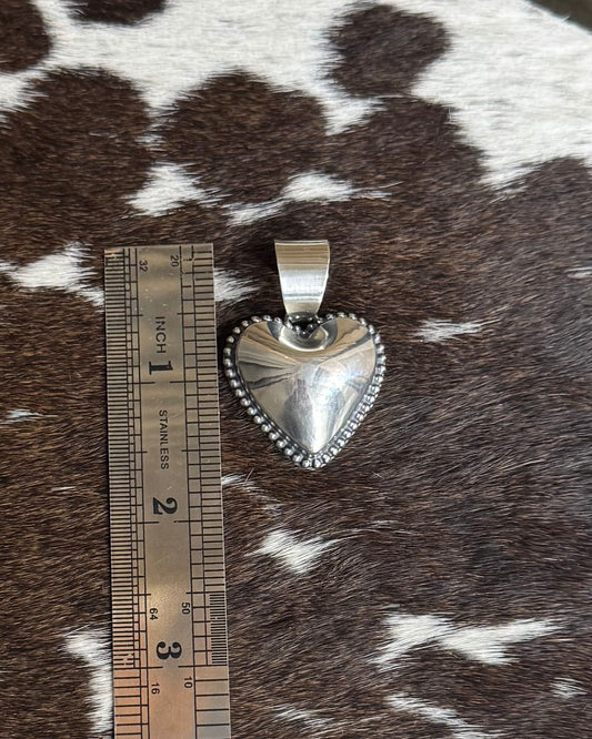 Lg Heart Puffy Pendant * Native