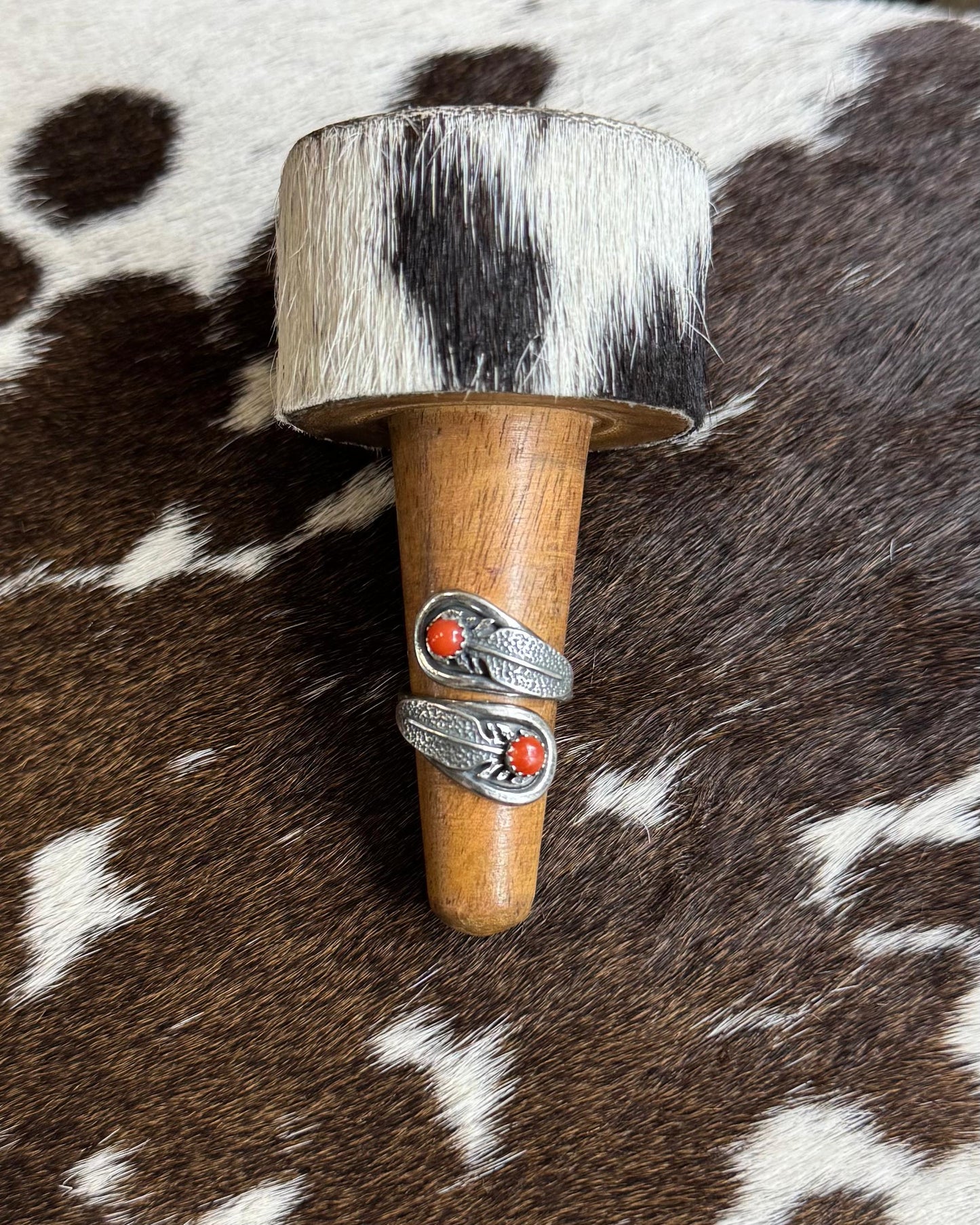 Coral Feather Ring Adj *Native