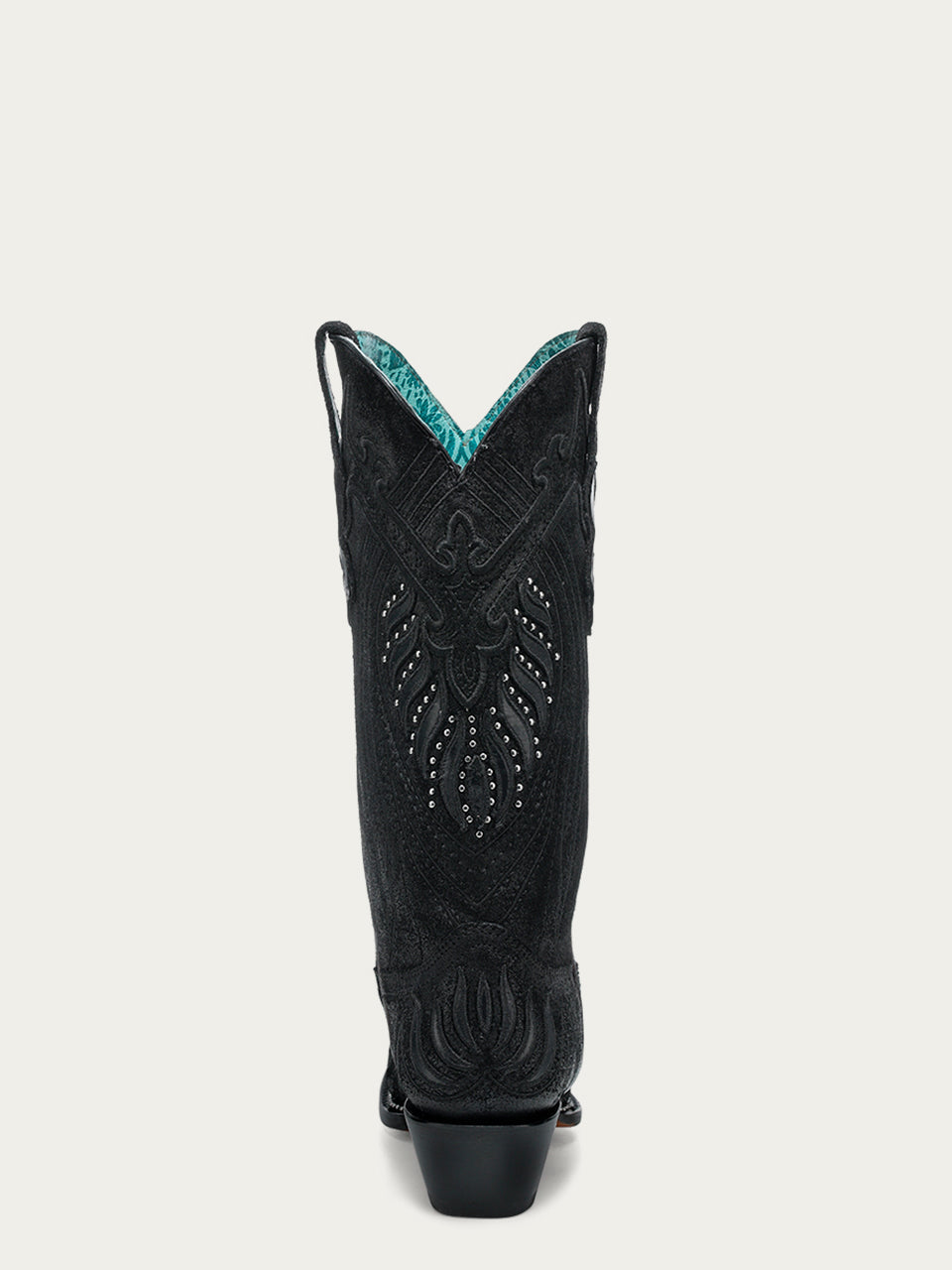 Black Studded Overlay/ Embroidered Boot