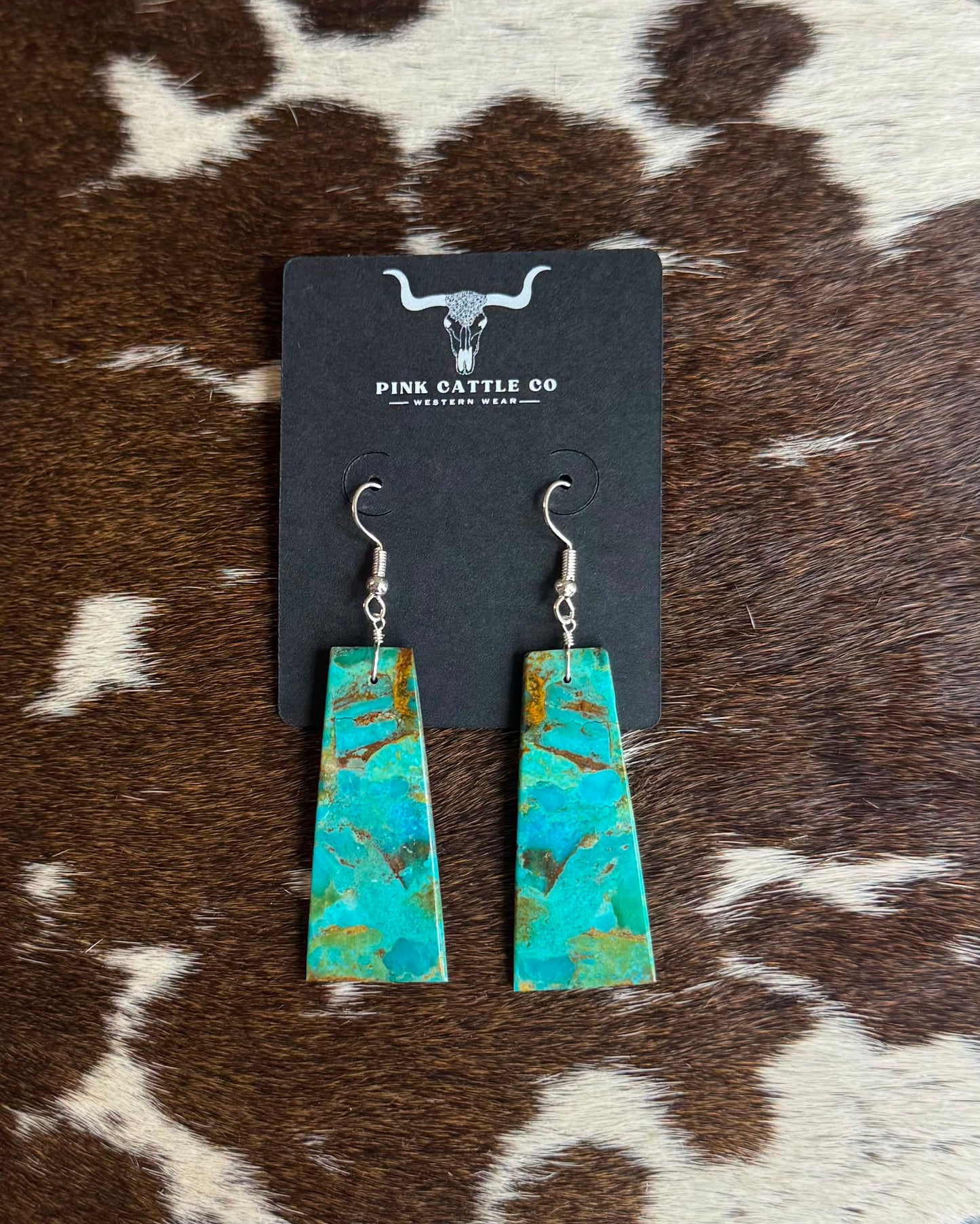 Turquoise Slab Earrings *Native