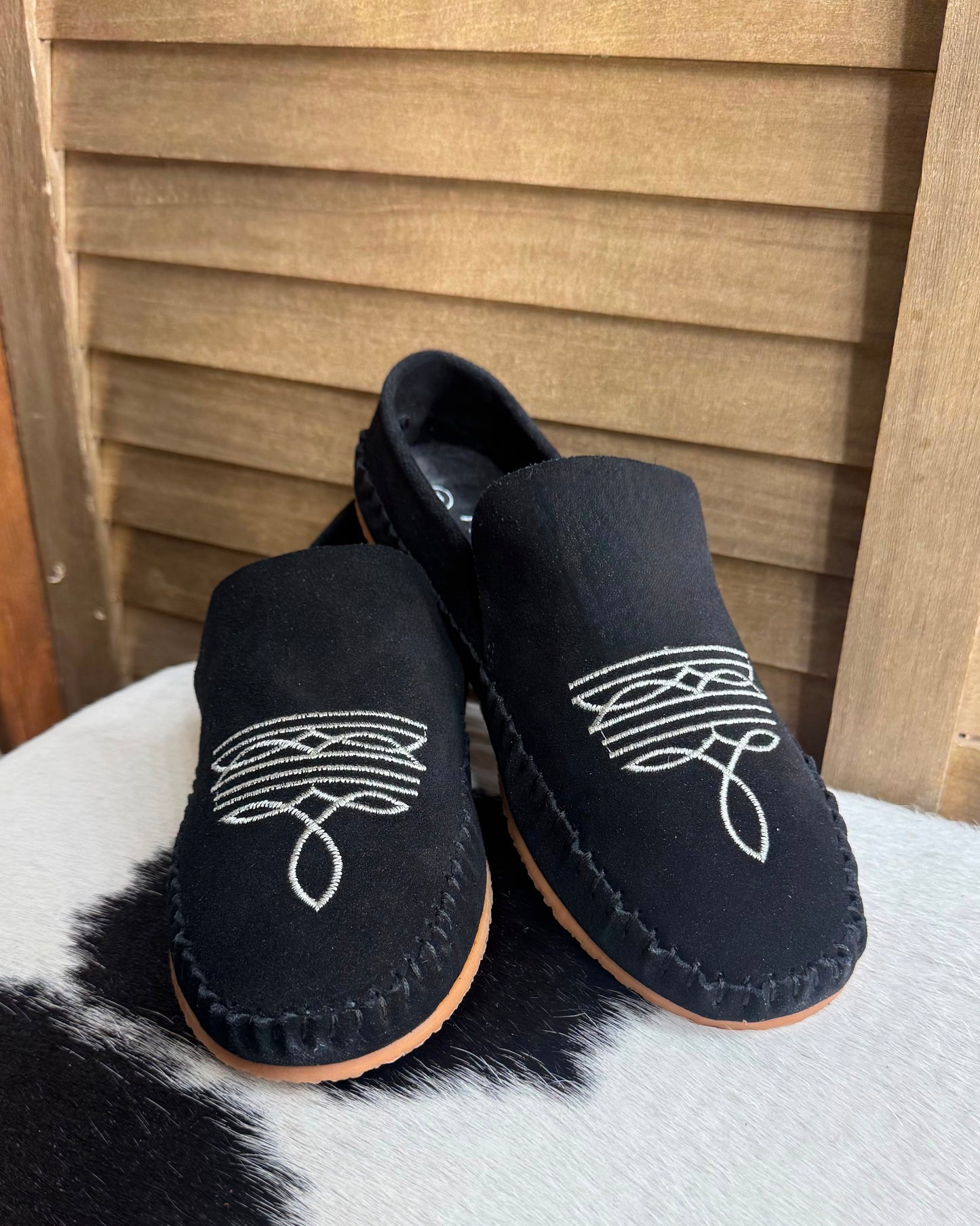 Black Ranch Hand Mocassin Shoes