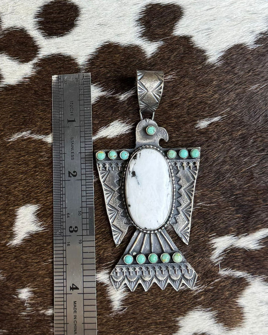 White Buffalo Thunderbird Pendant *Native
