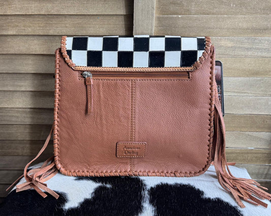 AD Checkered with Concho Purse