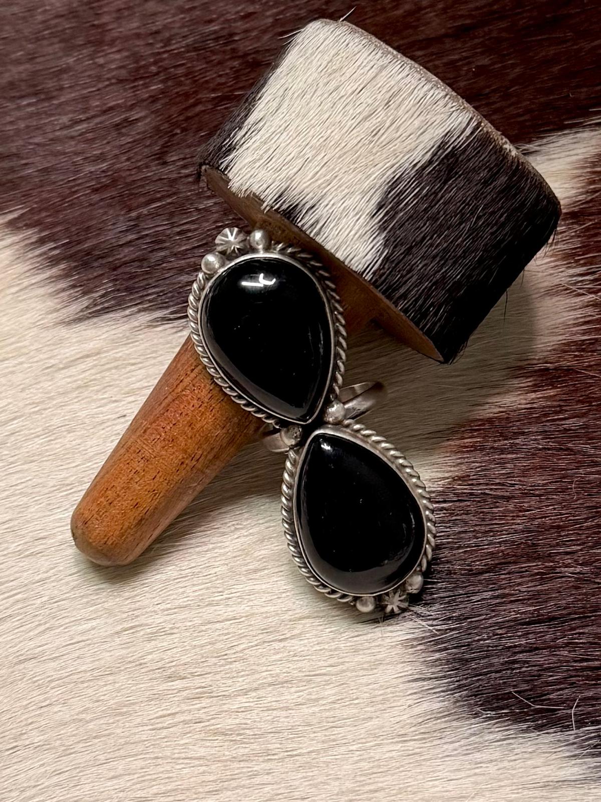 Black Onyx Double Stone Ring *Native