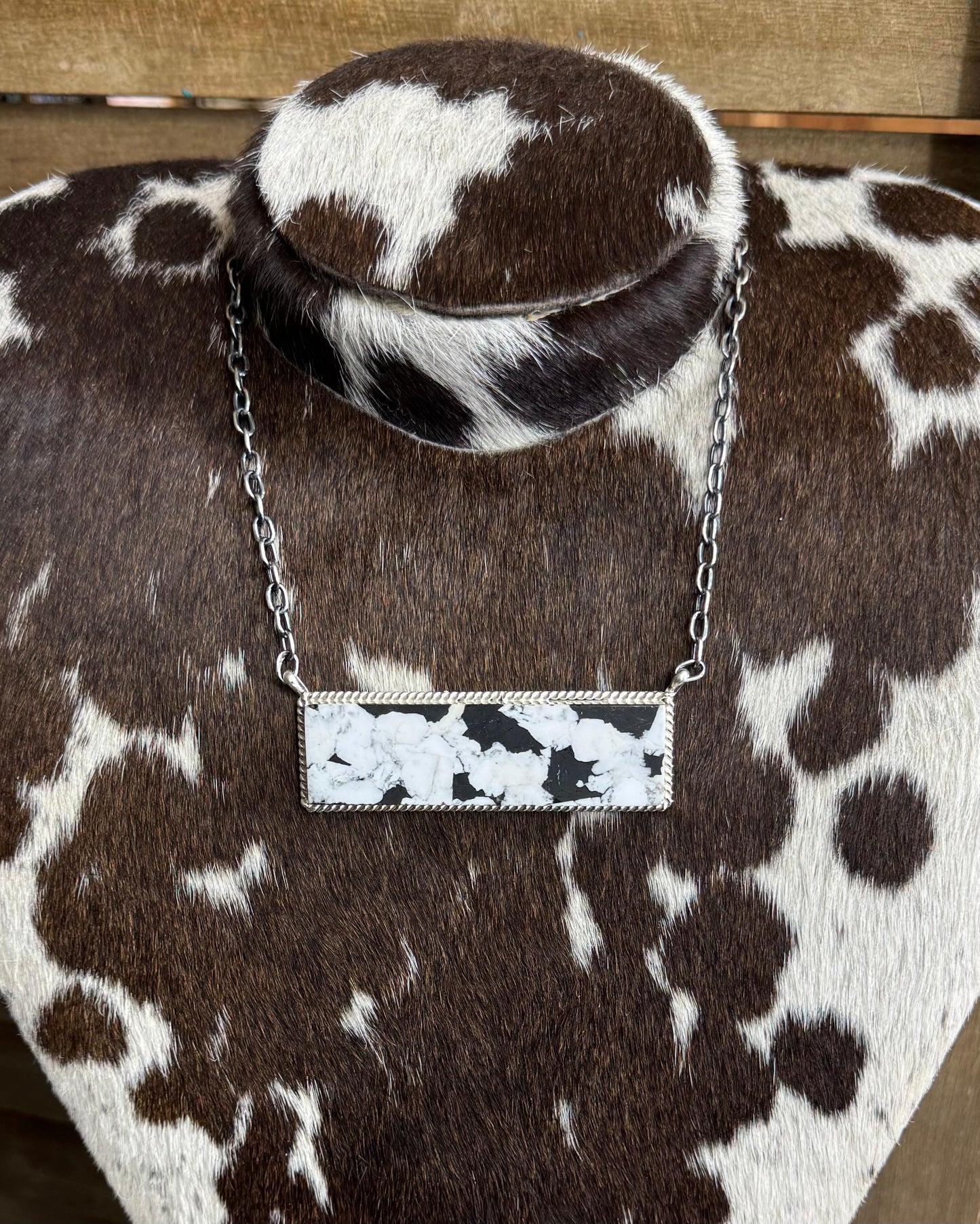 XL White Buffalo Bar Necklace *Native