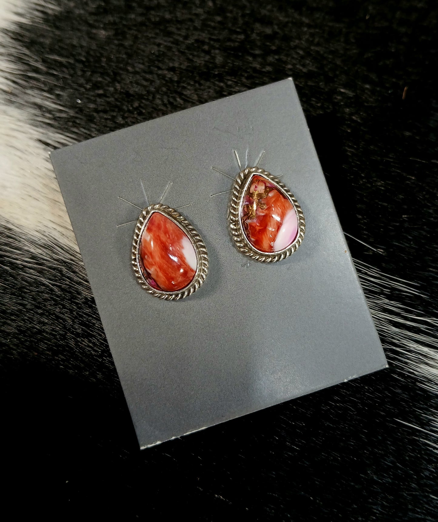 Trish Largo Orange Dahlia Teardrop Stud