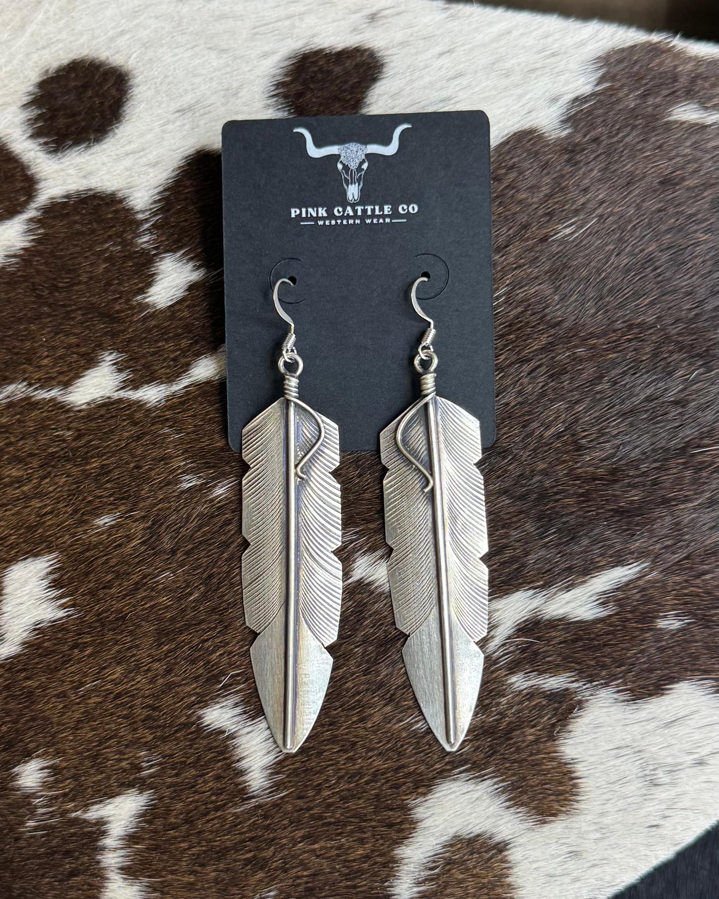 Sterling Feather Earrings *Native