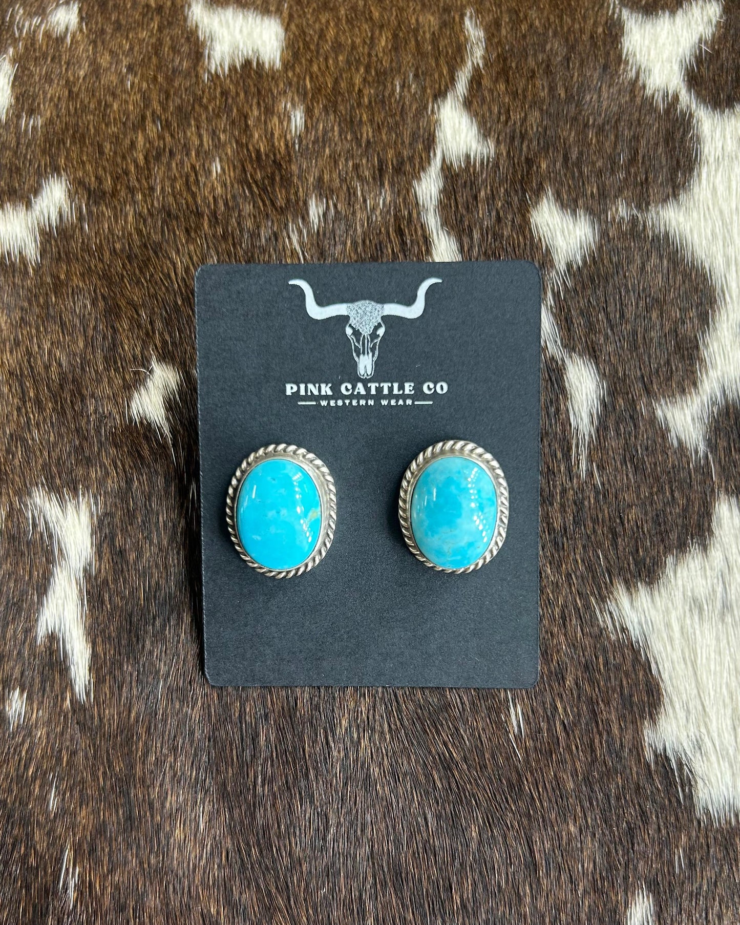 Blue Turquoise Round Studs *Native