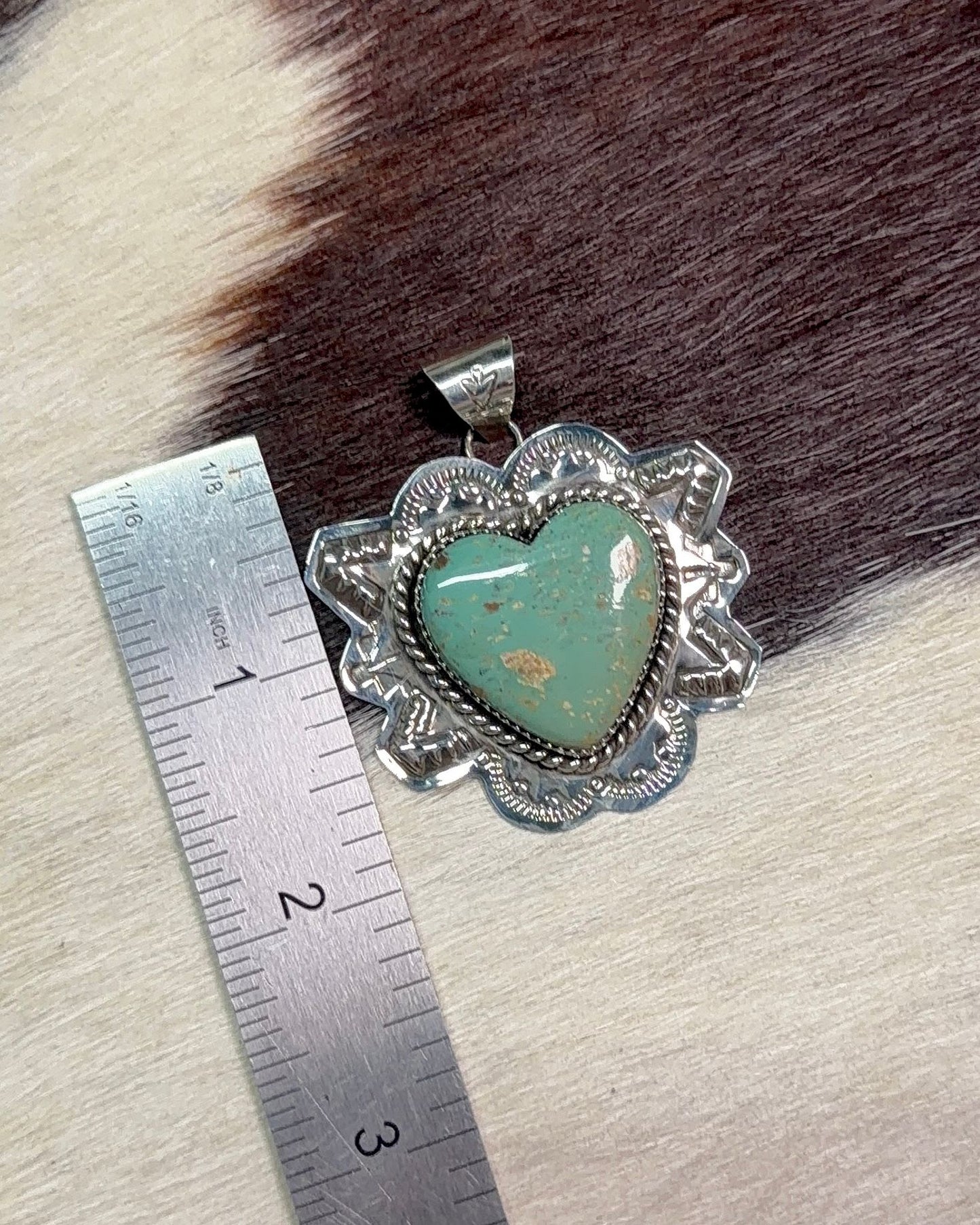 Nevada Green Turquoise Heart Pendant *Native