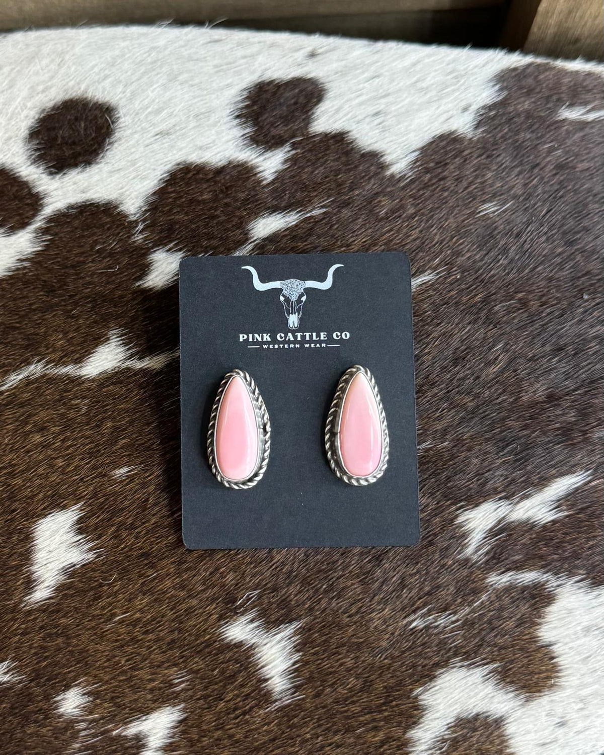 Pink Conch Teardrop Stud *Native