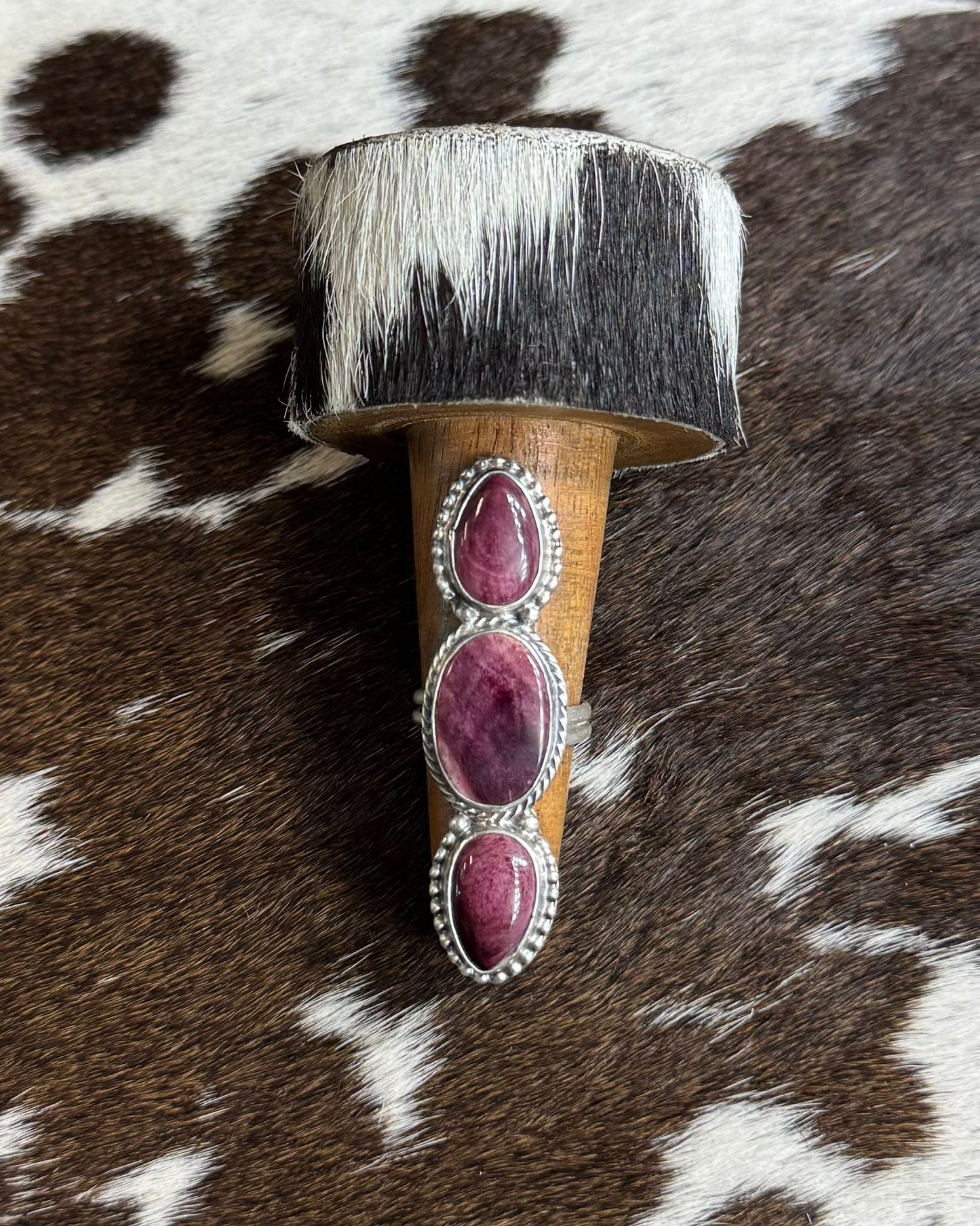 Purple Spiny 3 Stone Ring *Native