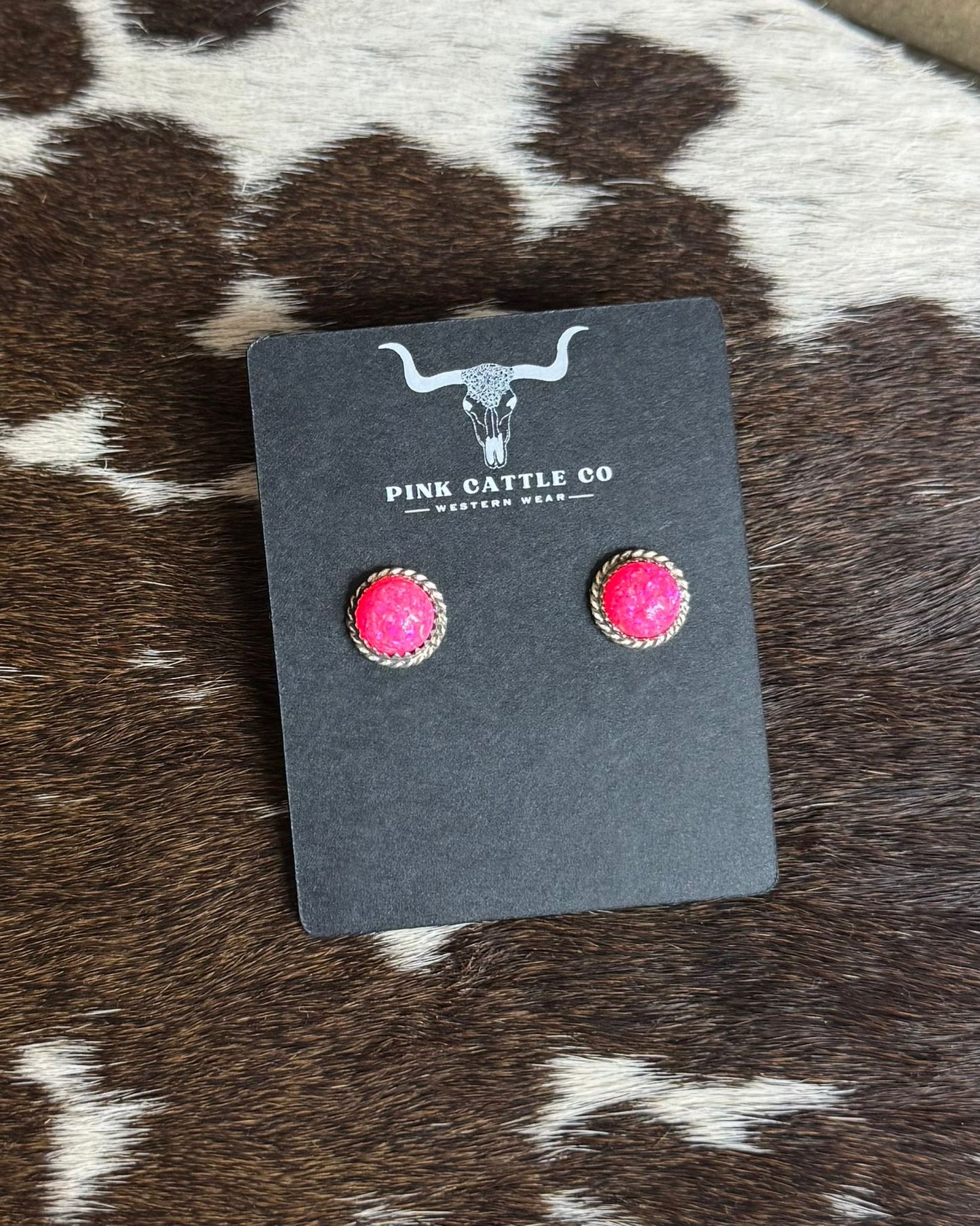 Pink Opal Small Simple Studs *Native