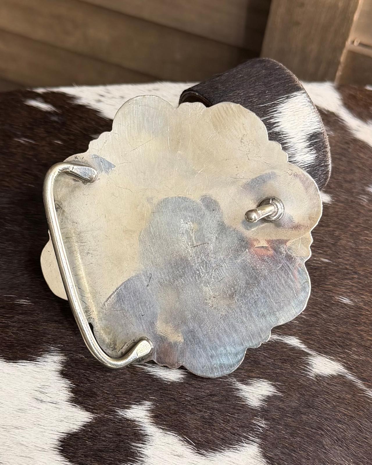 German Silver Tiber Turquoise Buckle
