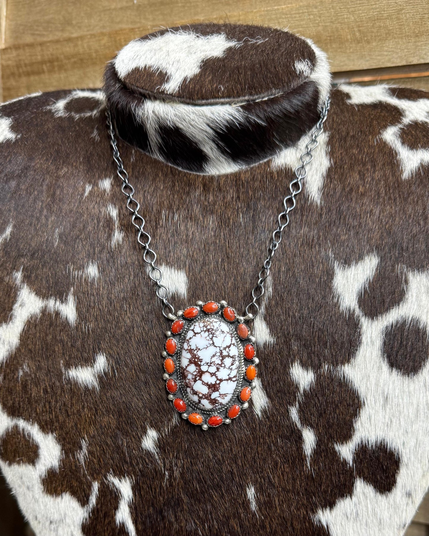 19.5" Wild Horse & Coral Necklace *Native