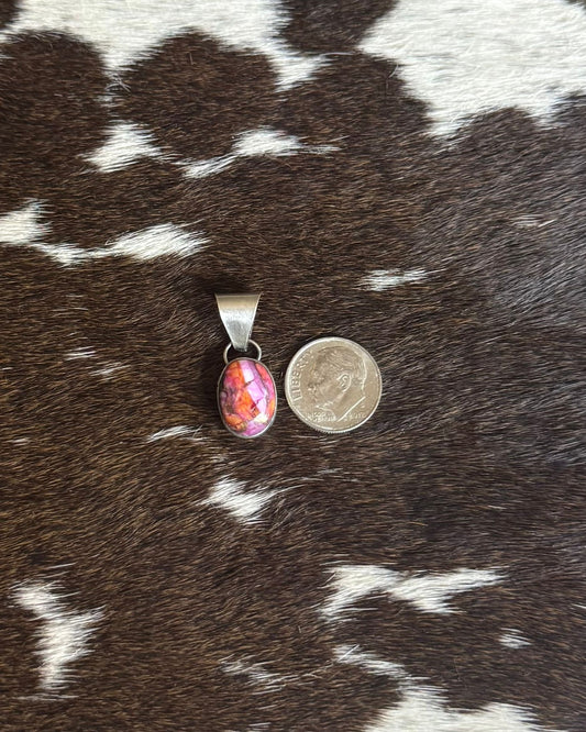 Simple Dainty Pink Dahlia Pendant *Native