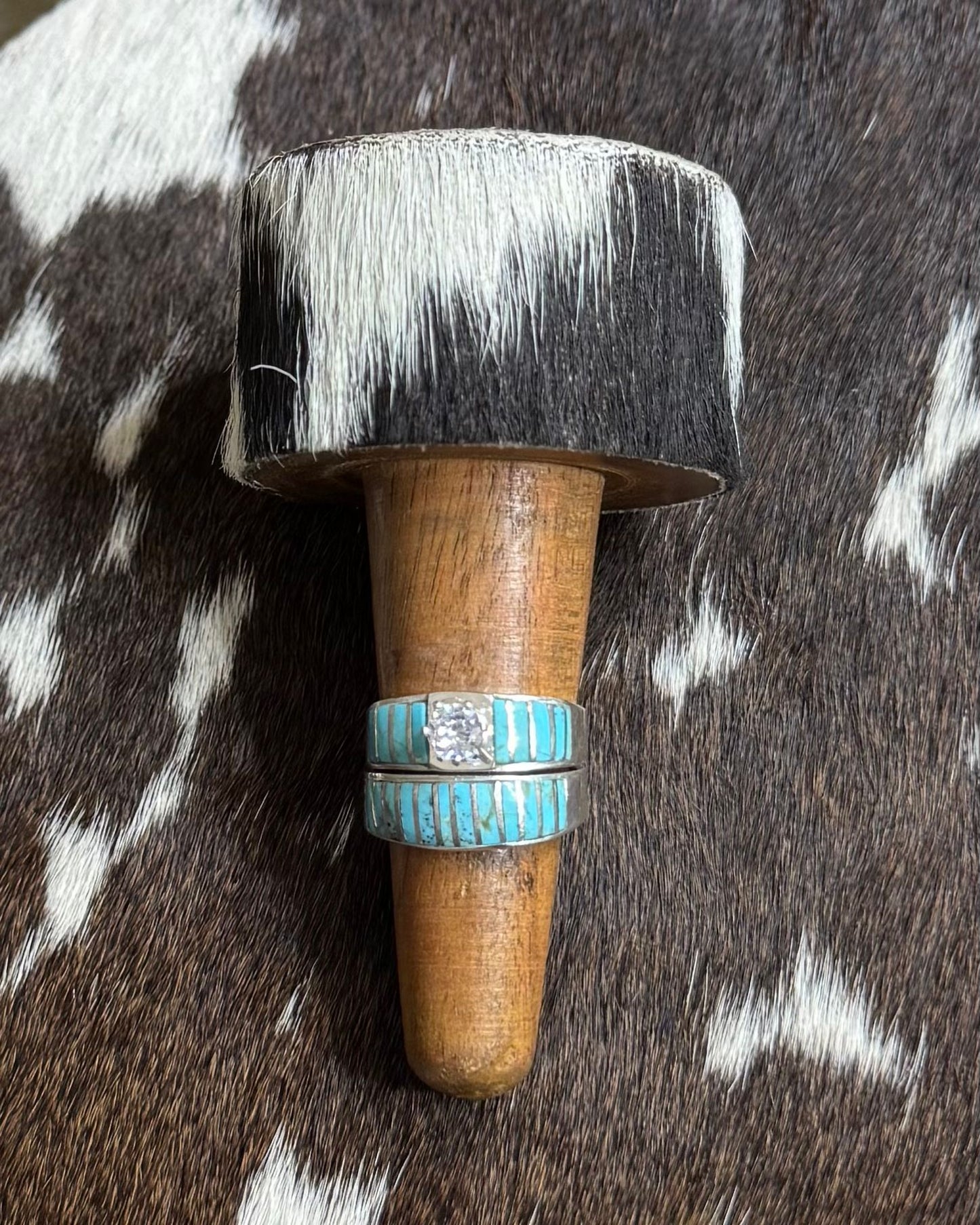 Double Blue Wedding Band Ring *Native