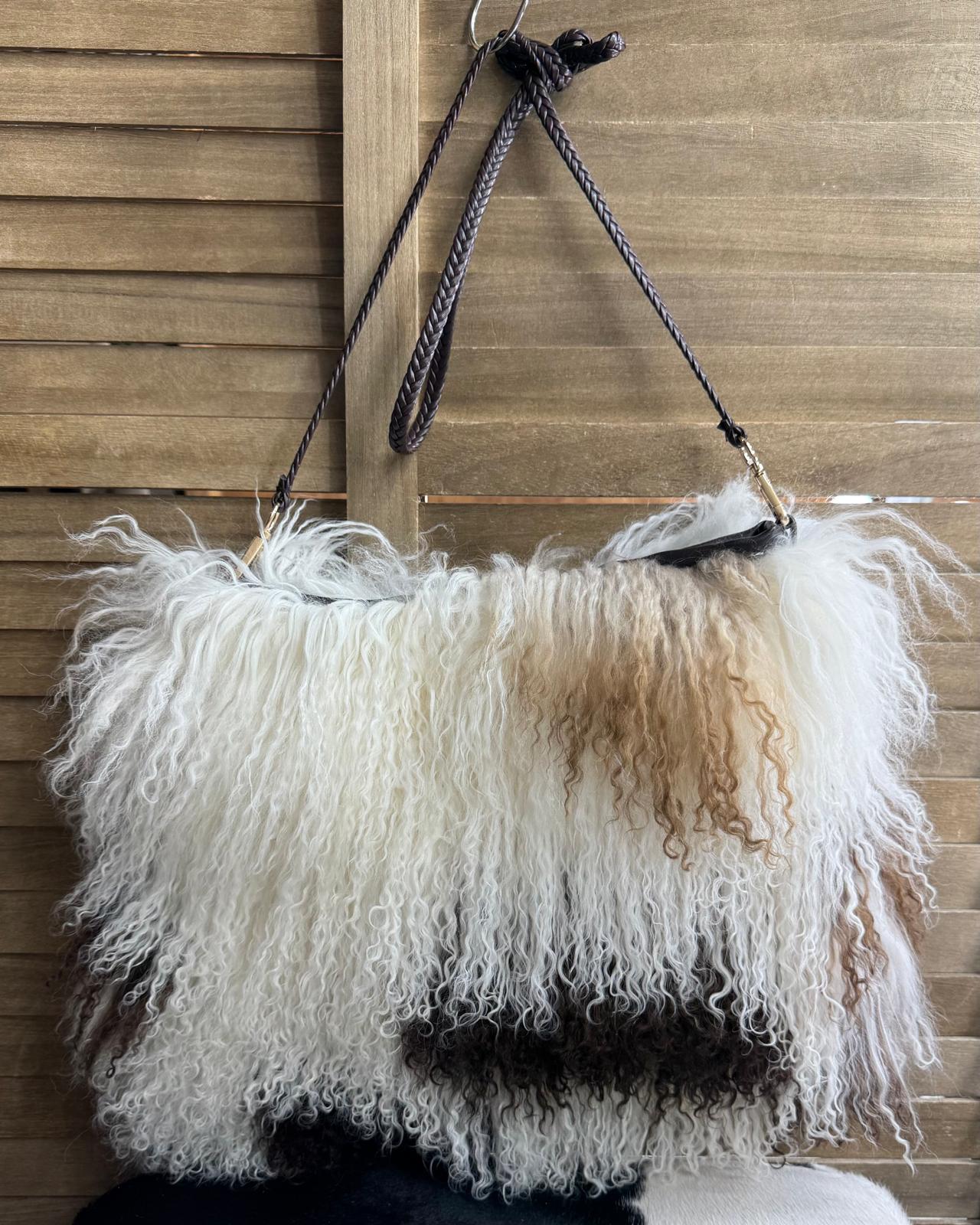 Brown Fluffy Sheep Spotted Purse
