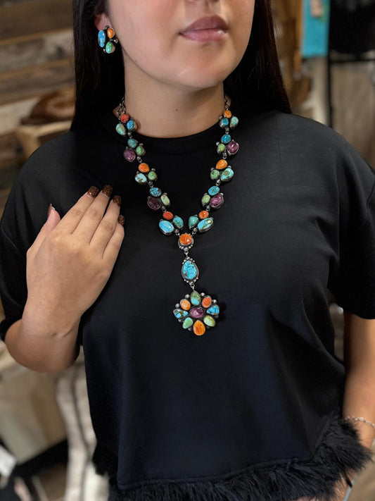 Multi Cluster Lariat Necklace *Native