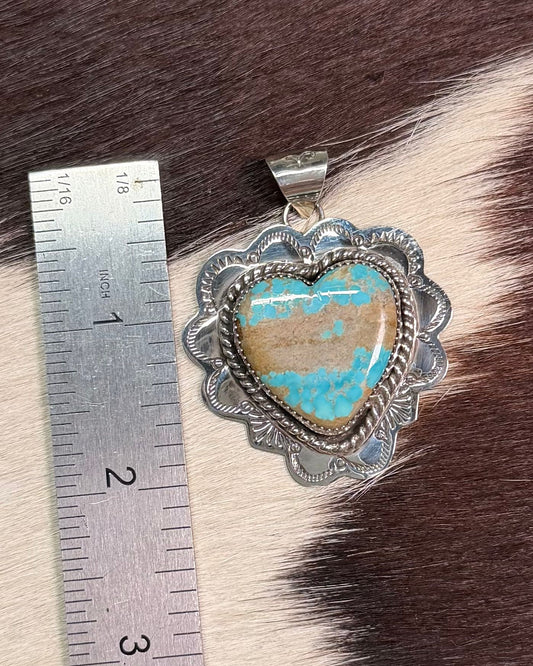 Boulder Turquoise Heart Pendant *Native