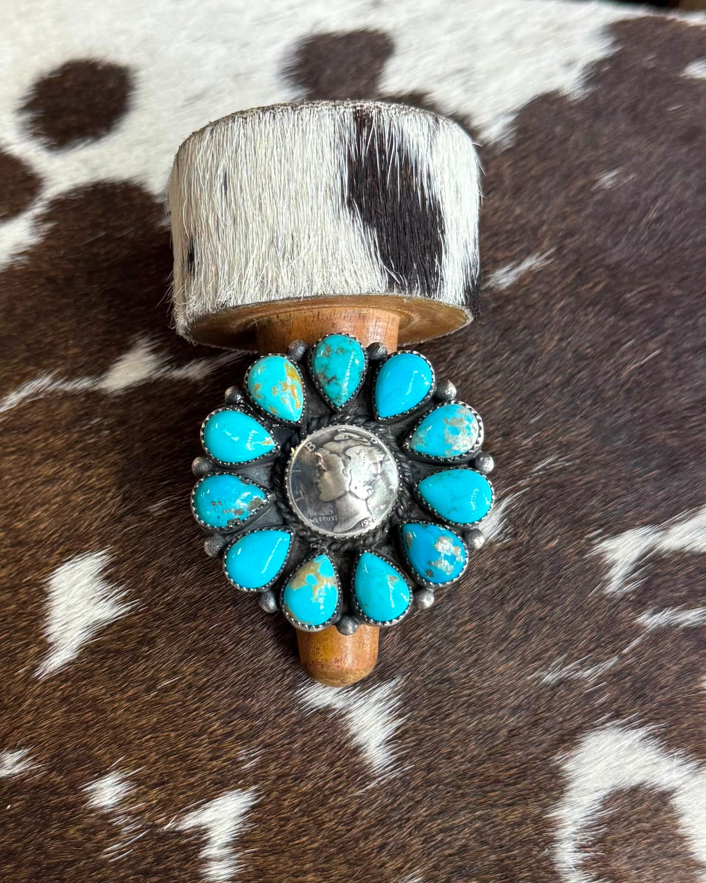 Turquoise 1939 Liberty Coin Cluster Ring *Native