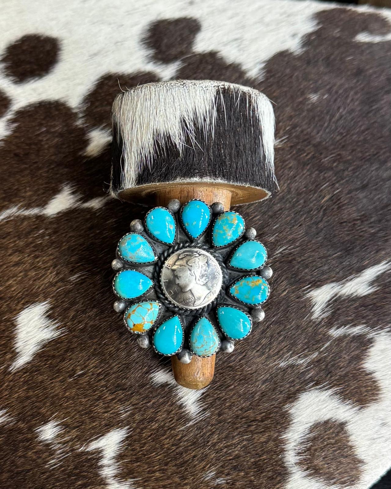 Turquoise 1942 Liberty Coin Cluster Ring *Native