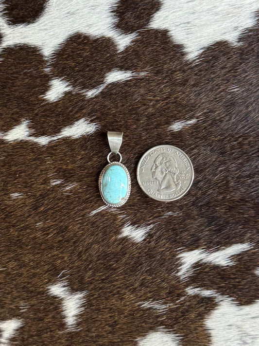 Kingman Turquoise Round Pendant *Native