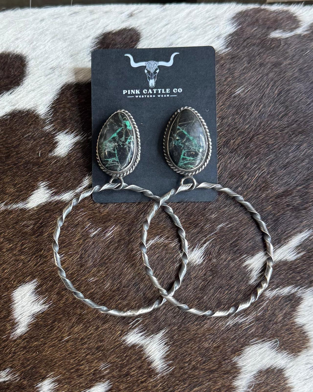 Black Buffalo Twisted Hoop Earrings *Native