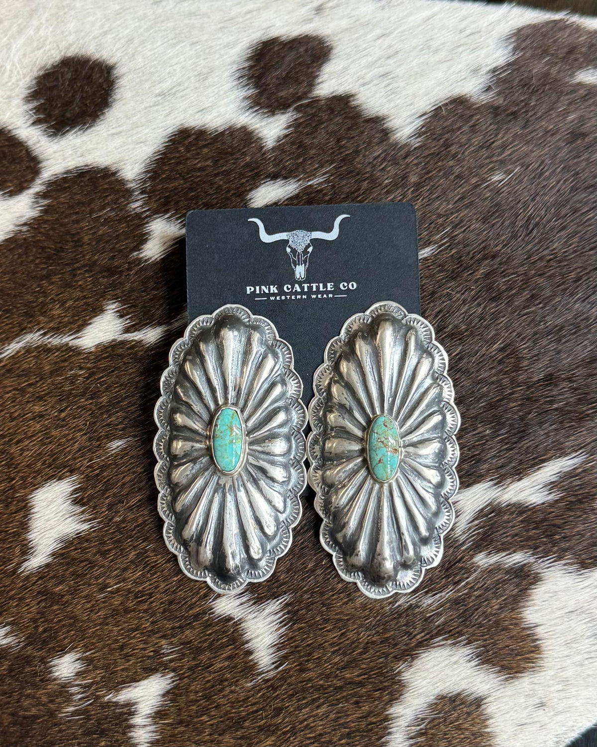 Rita Lee Webbed Kingman Concho Earrings *Native