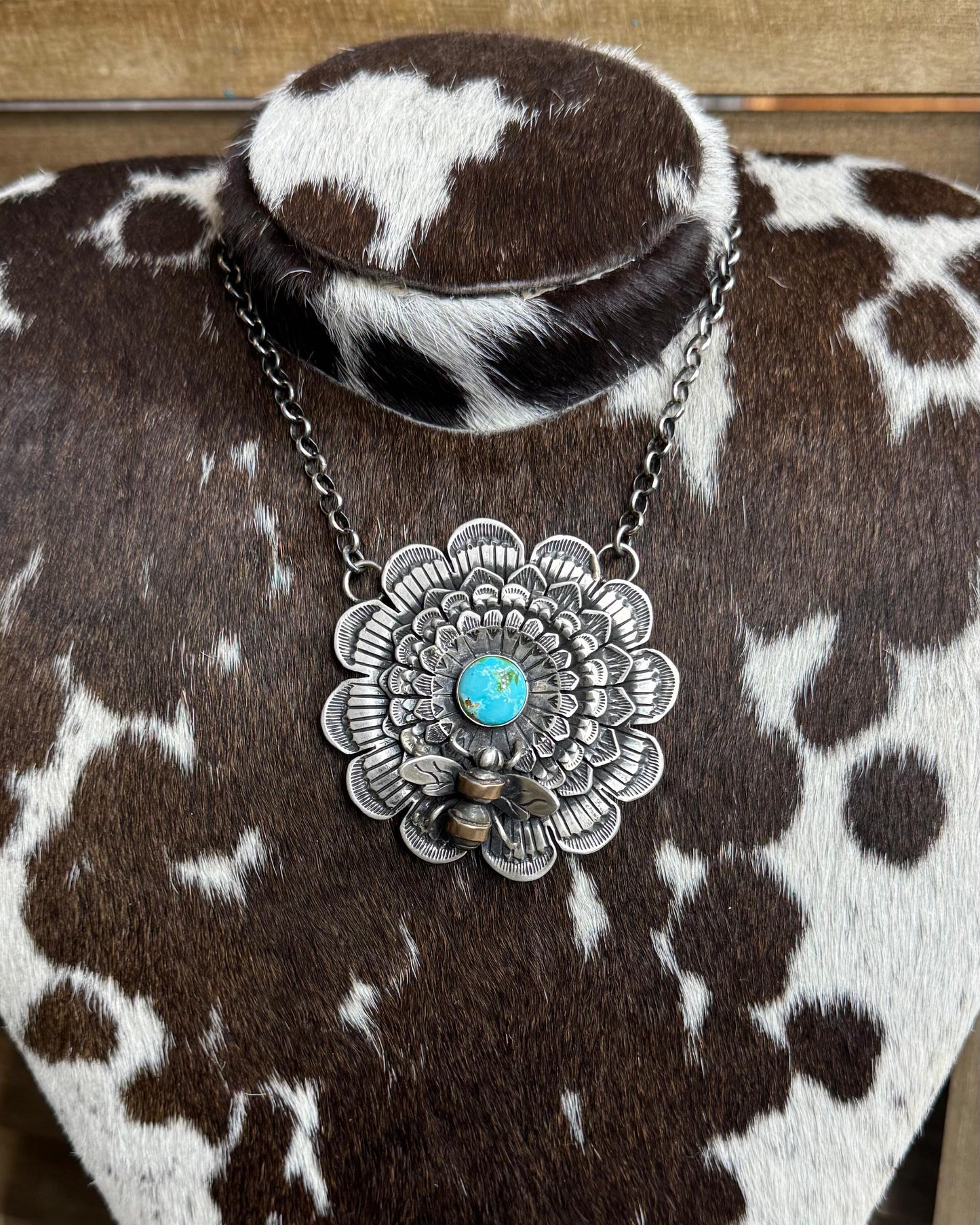 Sterling Flower Bumblebee Necklace *Native