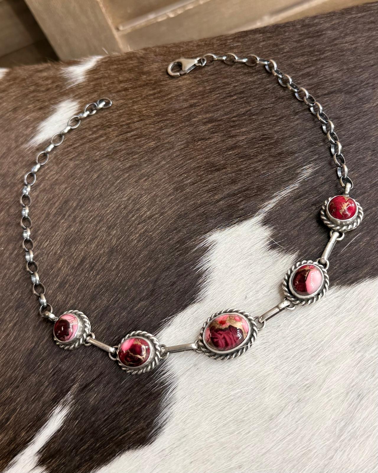 Rose Dahlia 5 Stone Choker *Native