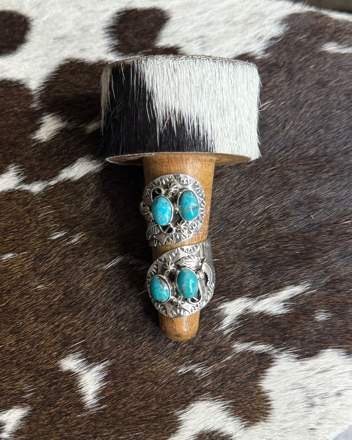 Chunky Double Turquoise Wrap Ring *Native