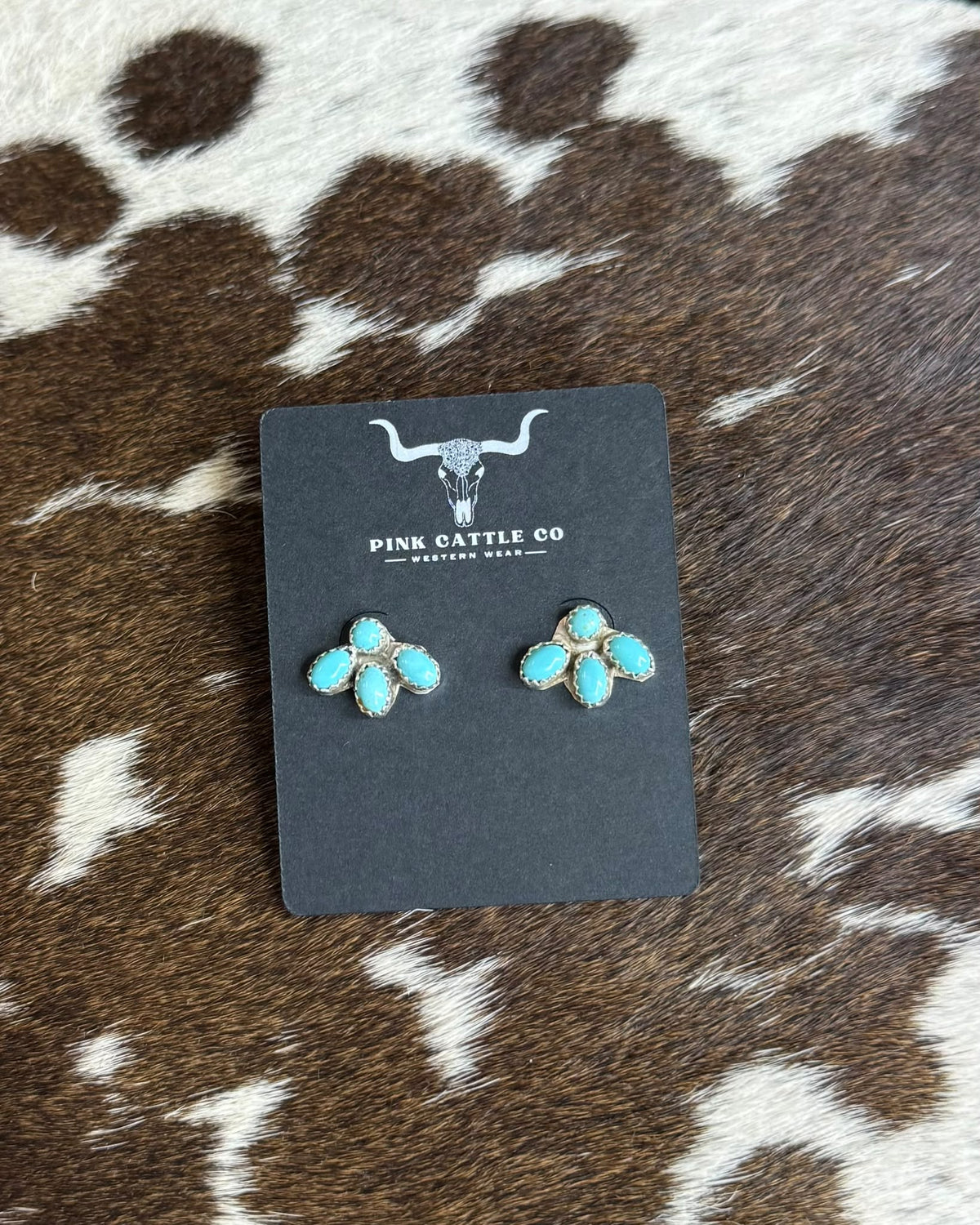 Turquoise 4 Stone Stud *Native
