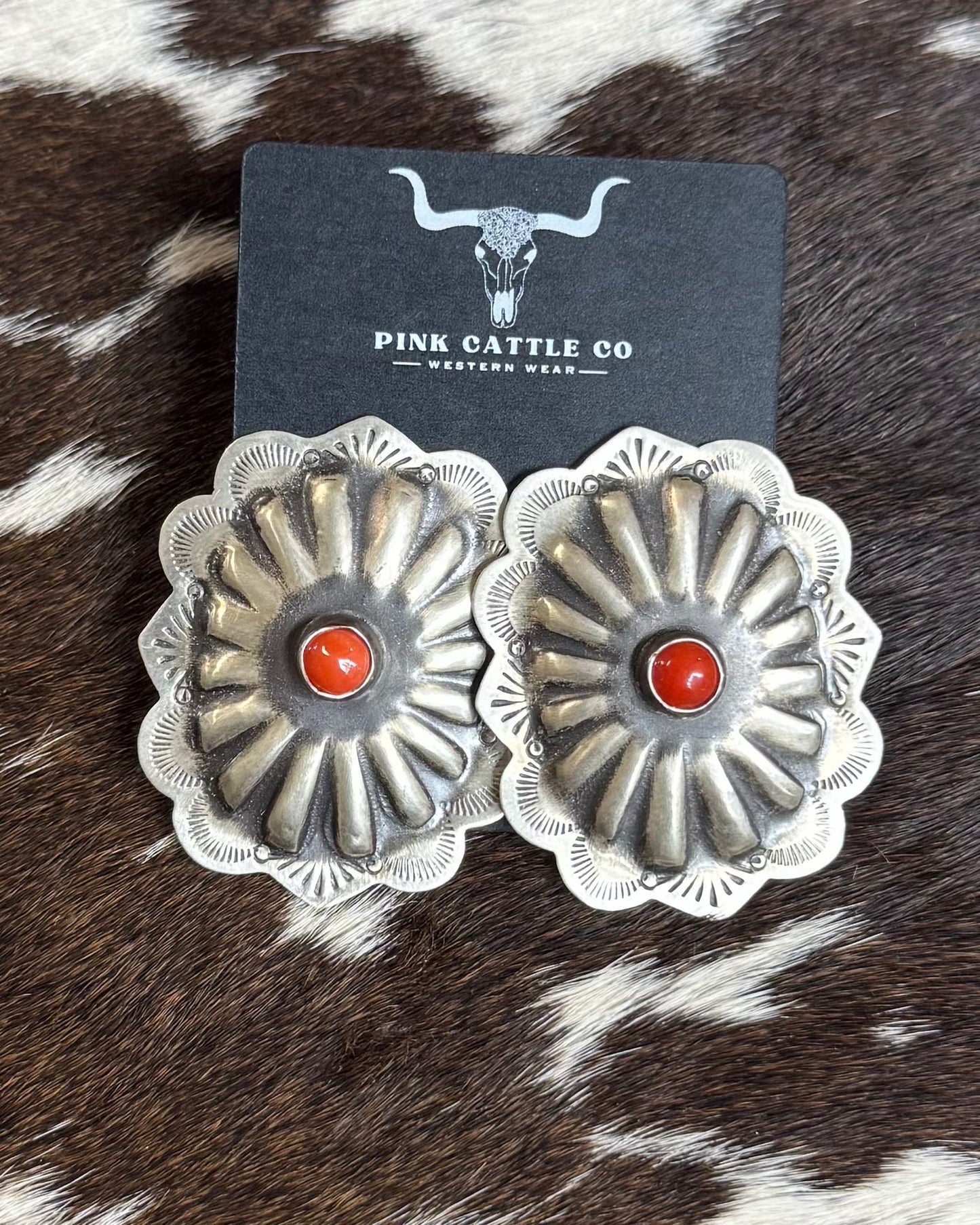 Coral Concho Earrings *Native