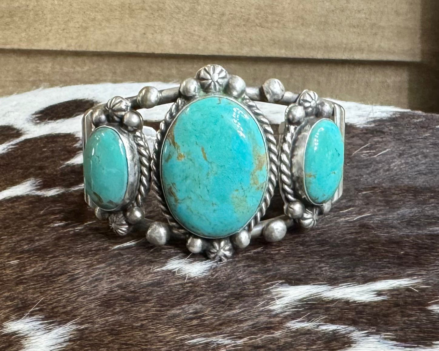 3 Stone Turquoise Cuff *Native