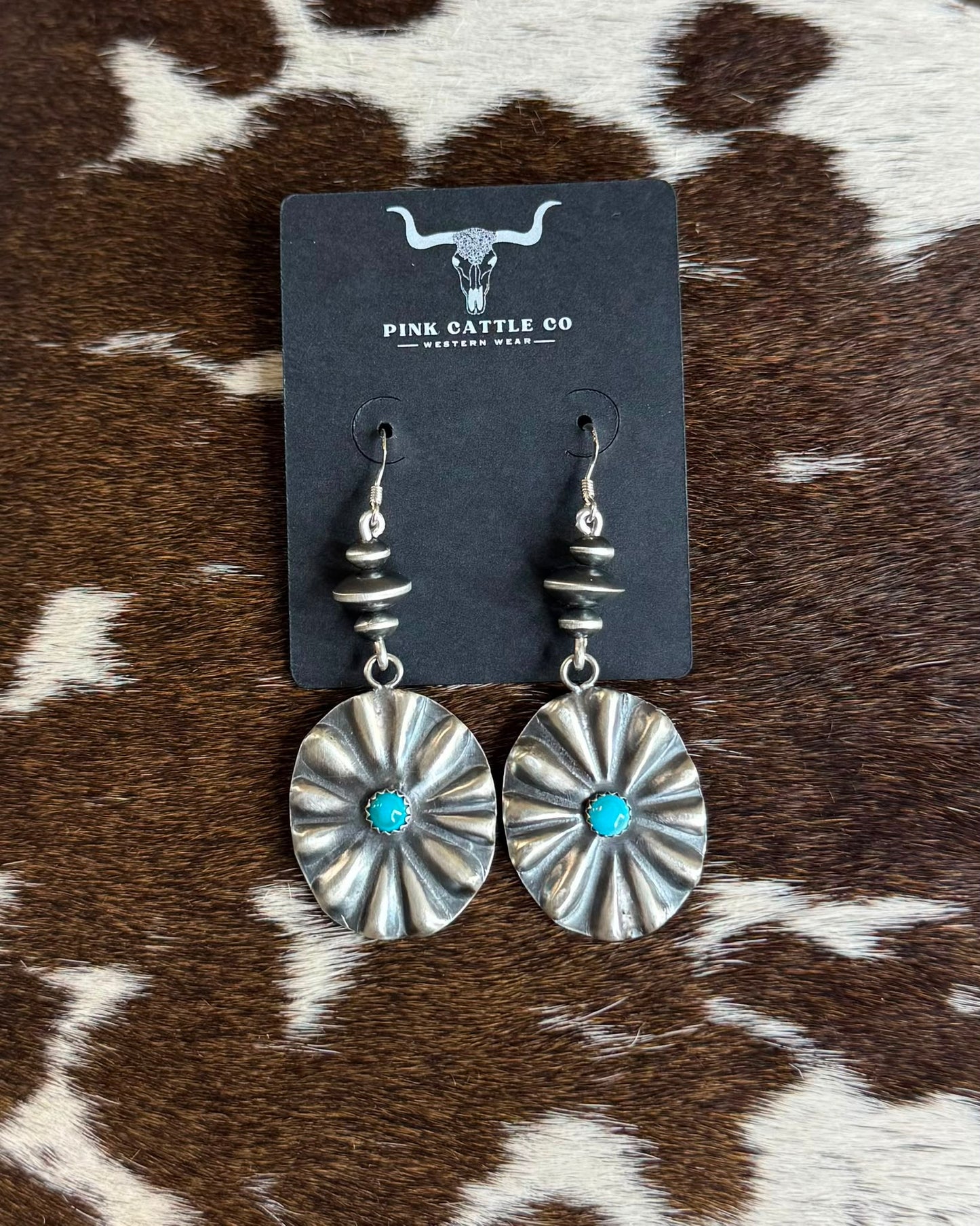 Concho Saucer Dangle Earrings *Native