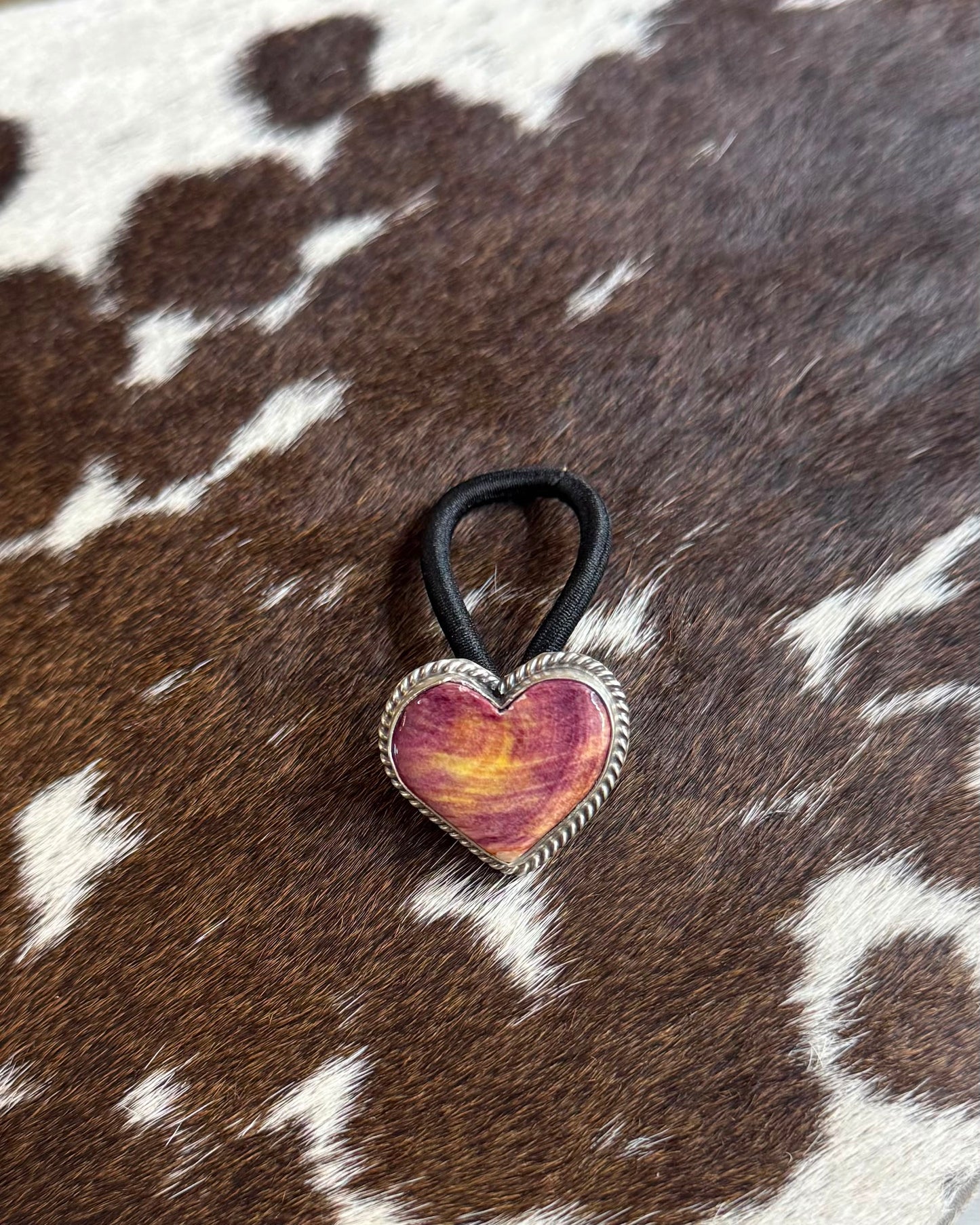 Purple Spiny Heart Hair Tie *Native