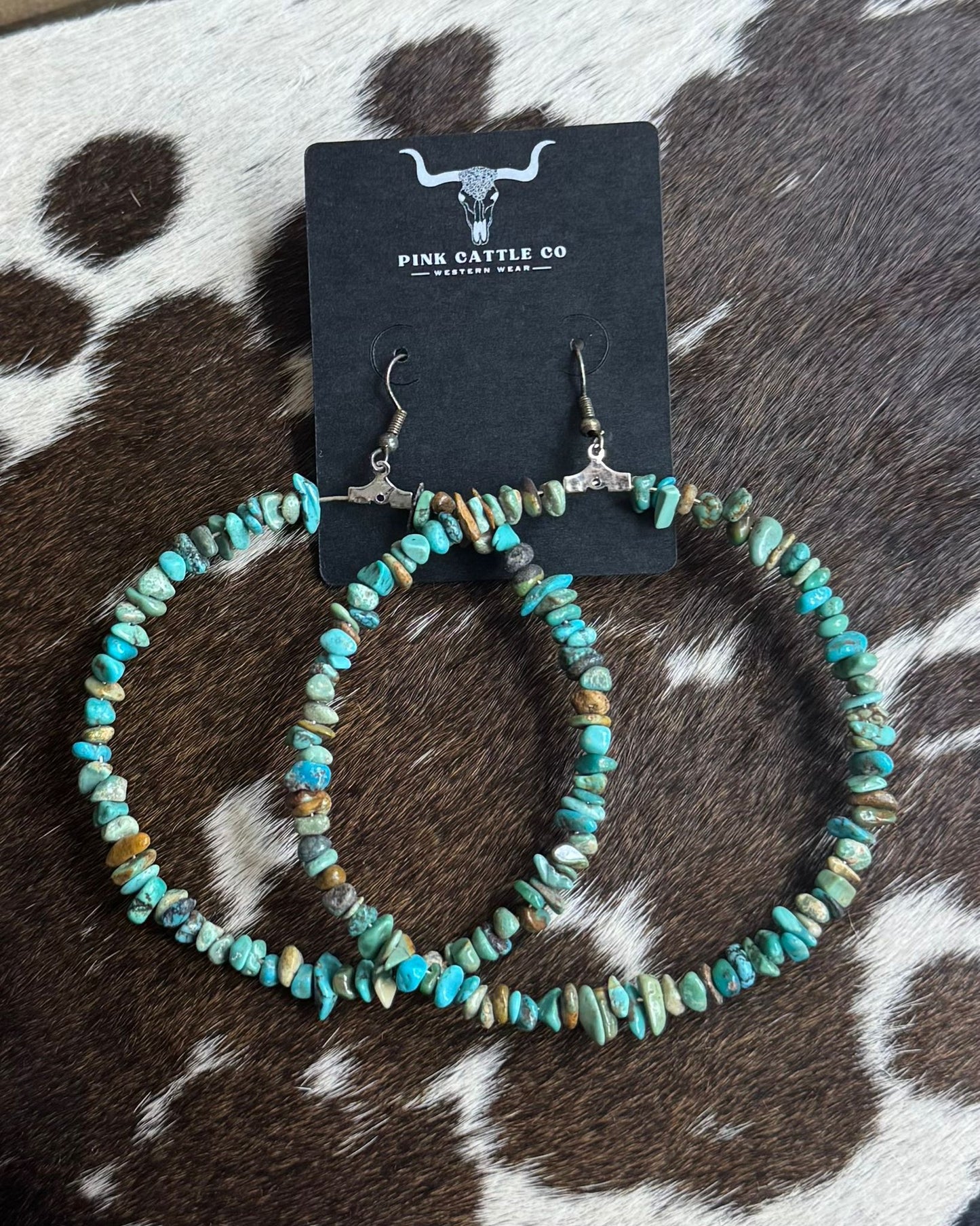 Chip Turquoise Hoops