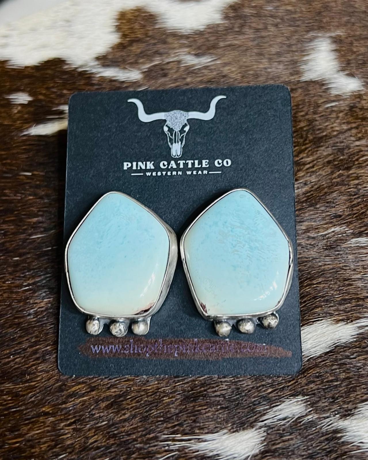 Pale Blue Turquoise Studs *Native