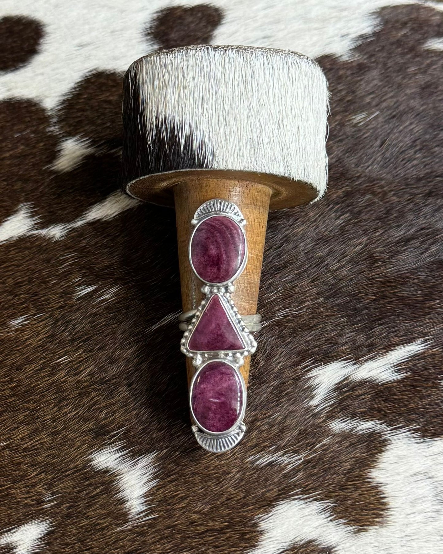 Purple Spiny 3 Stone Ring *Native