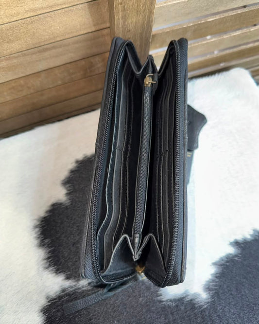 Checkered Cowhide Wallet