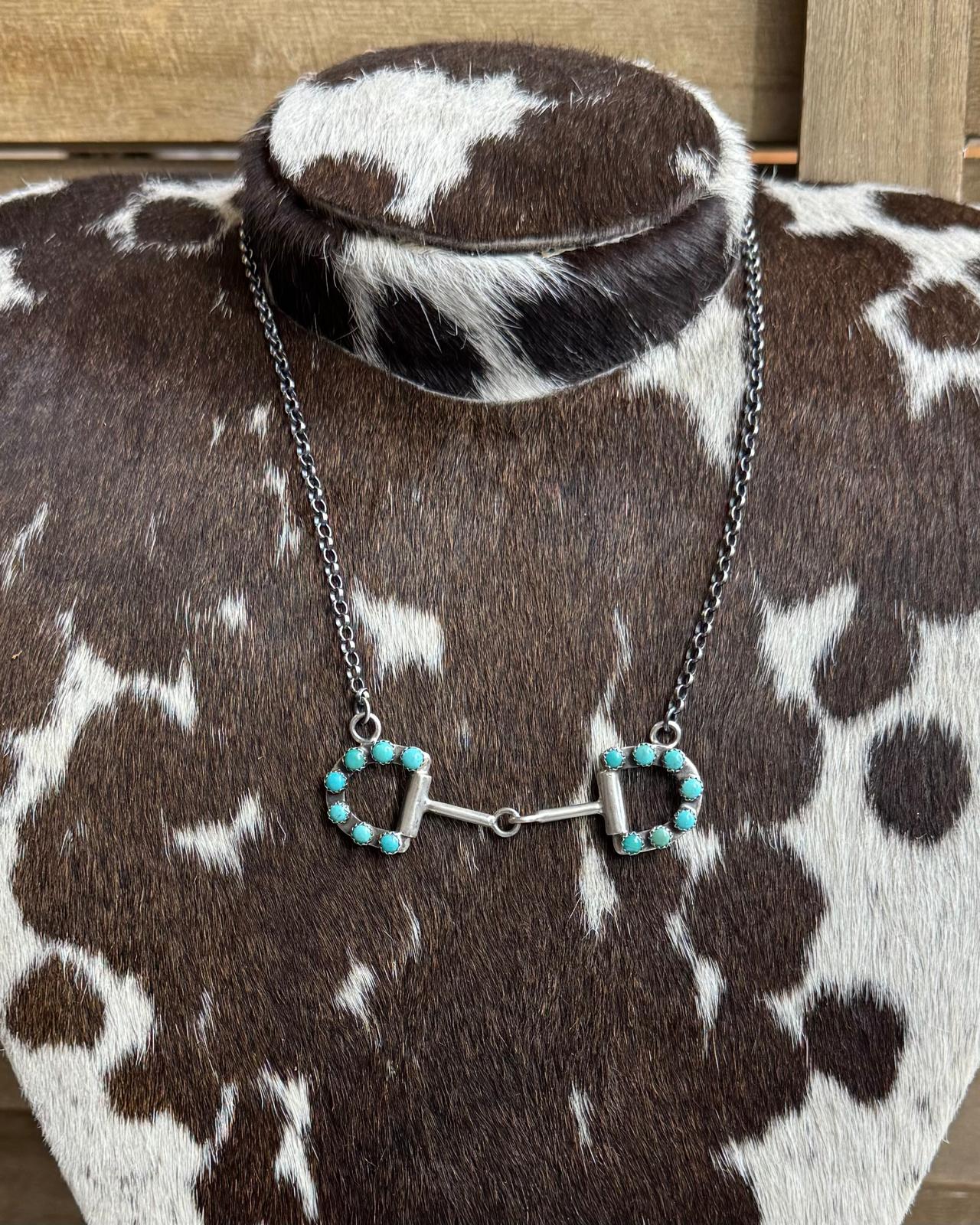 Turquoise Snaffle Bit Necklace *Native