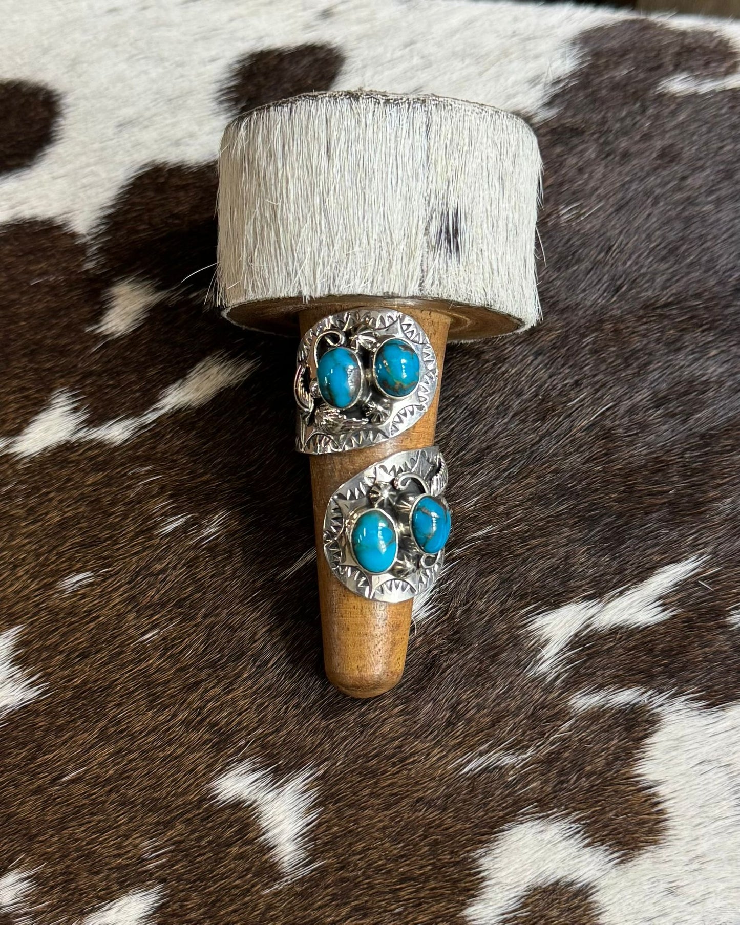 Chunky Double Turquoise Wrap Ring *Native