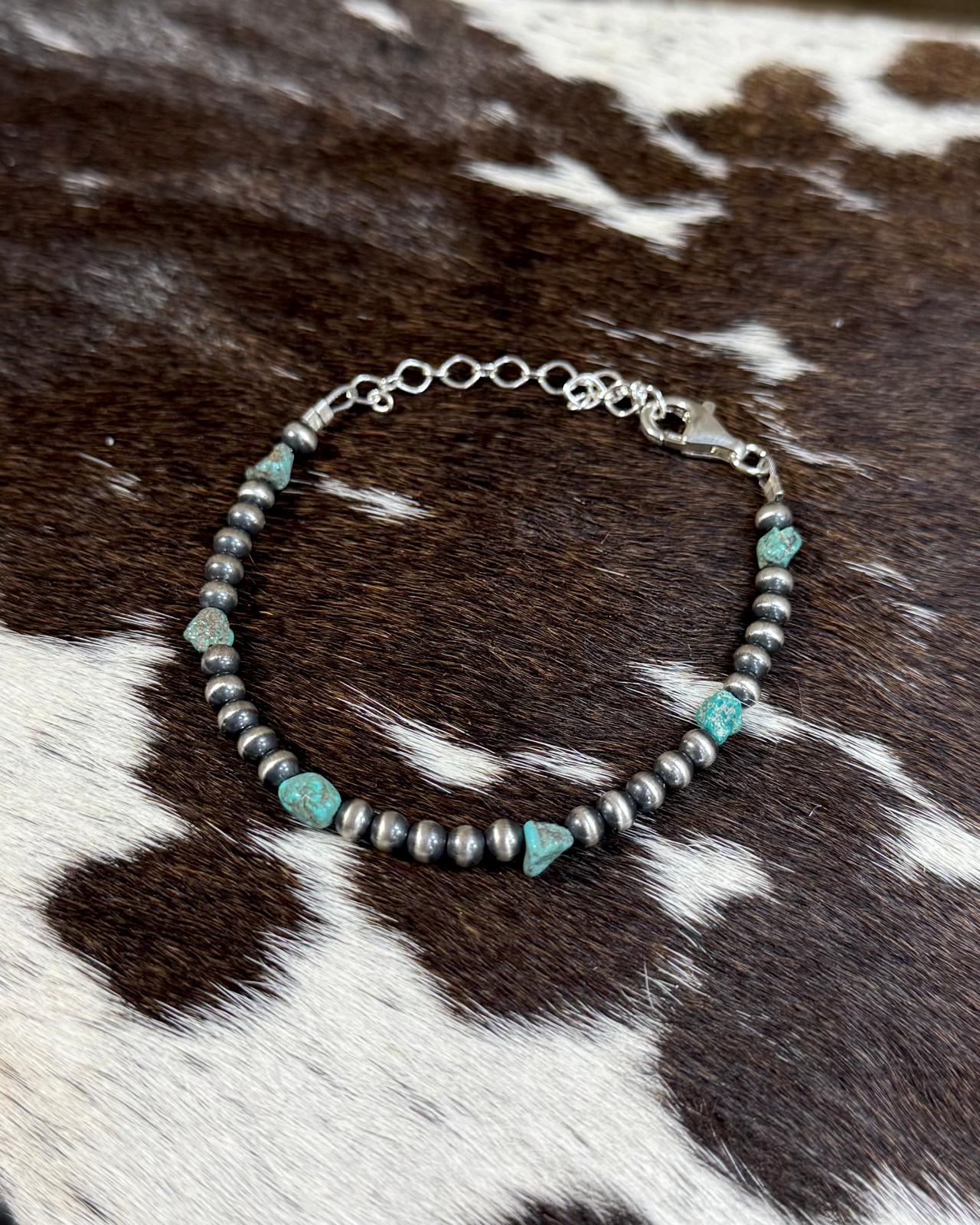 Sterling Pearl Nugget Bracelet