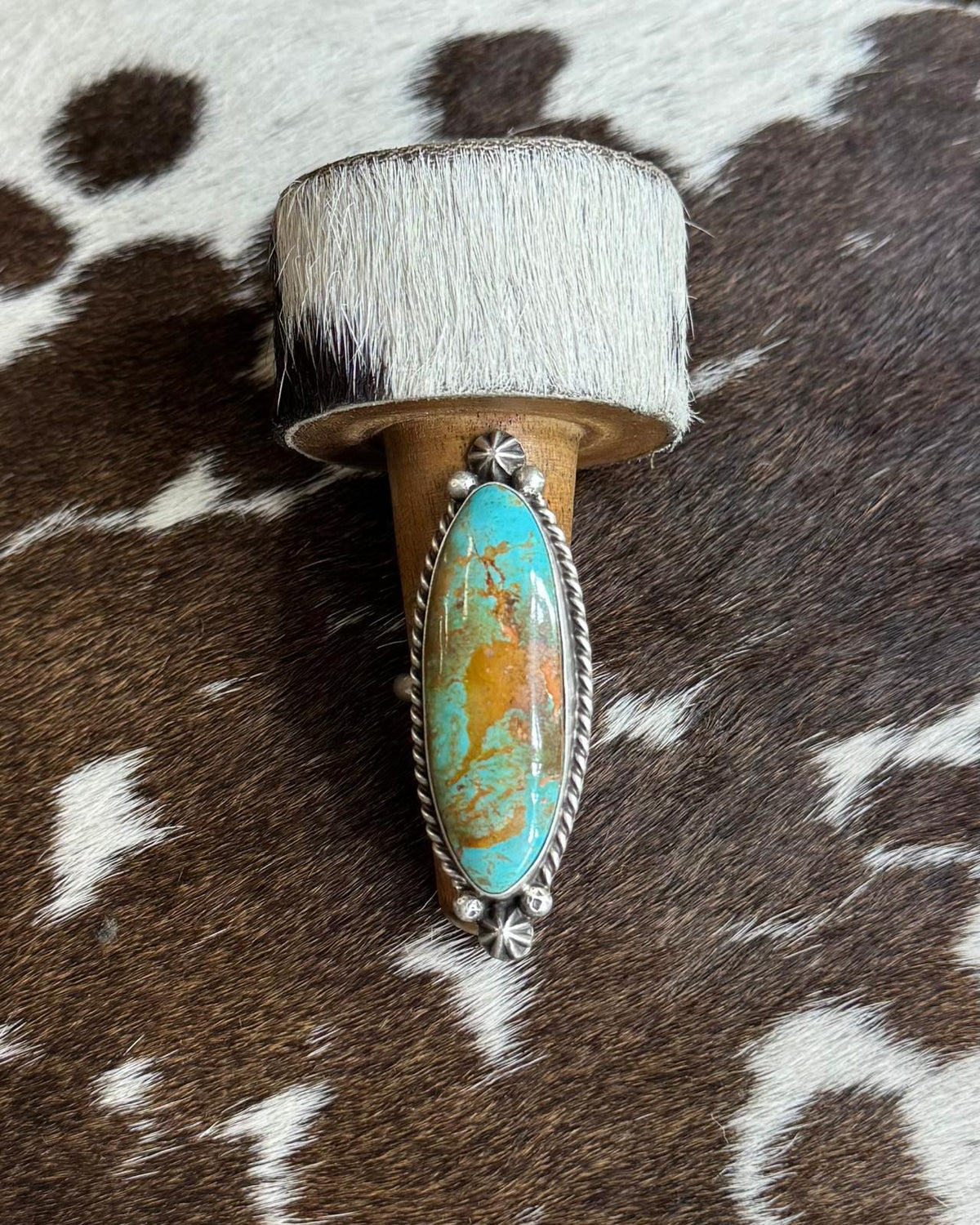 Long Oval Turquoise Ring *Native
