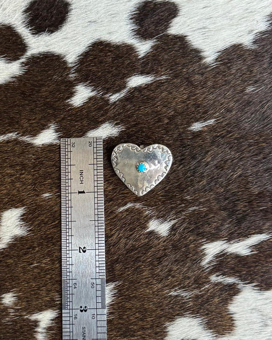 Silver One Stone Heart Pin/ Pendant *Native