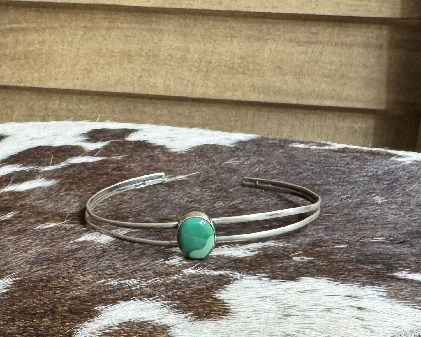 Single Green Stone Cuff