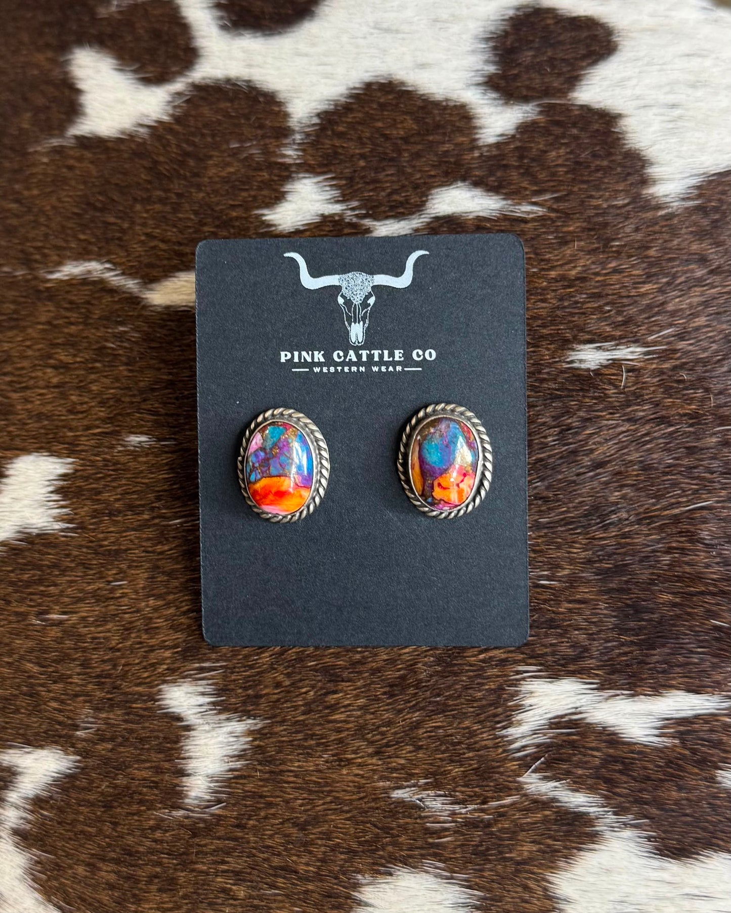 Orange Dahlia Studs *Native
