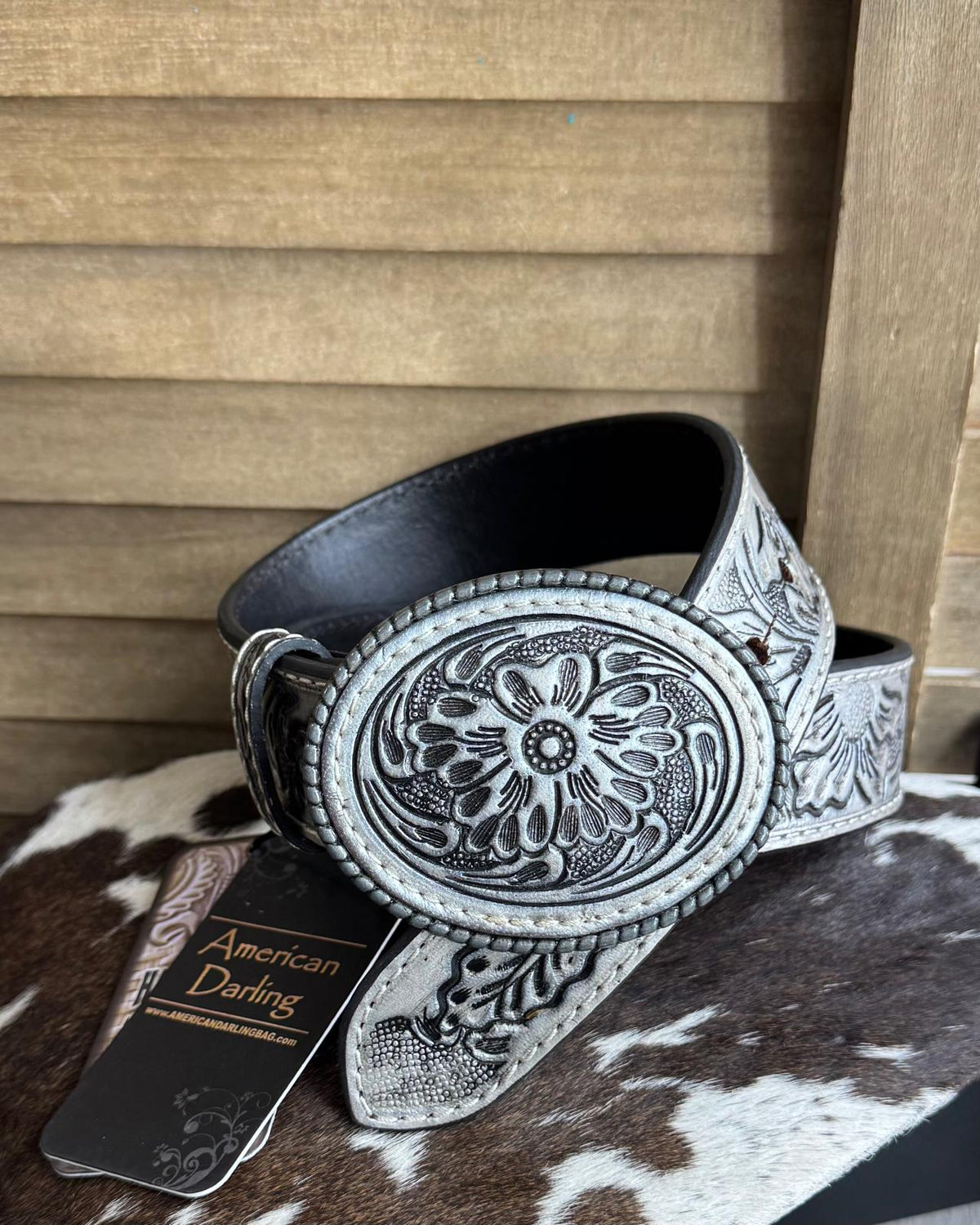 AD Tooled Silver Belt